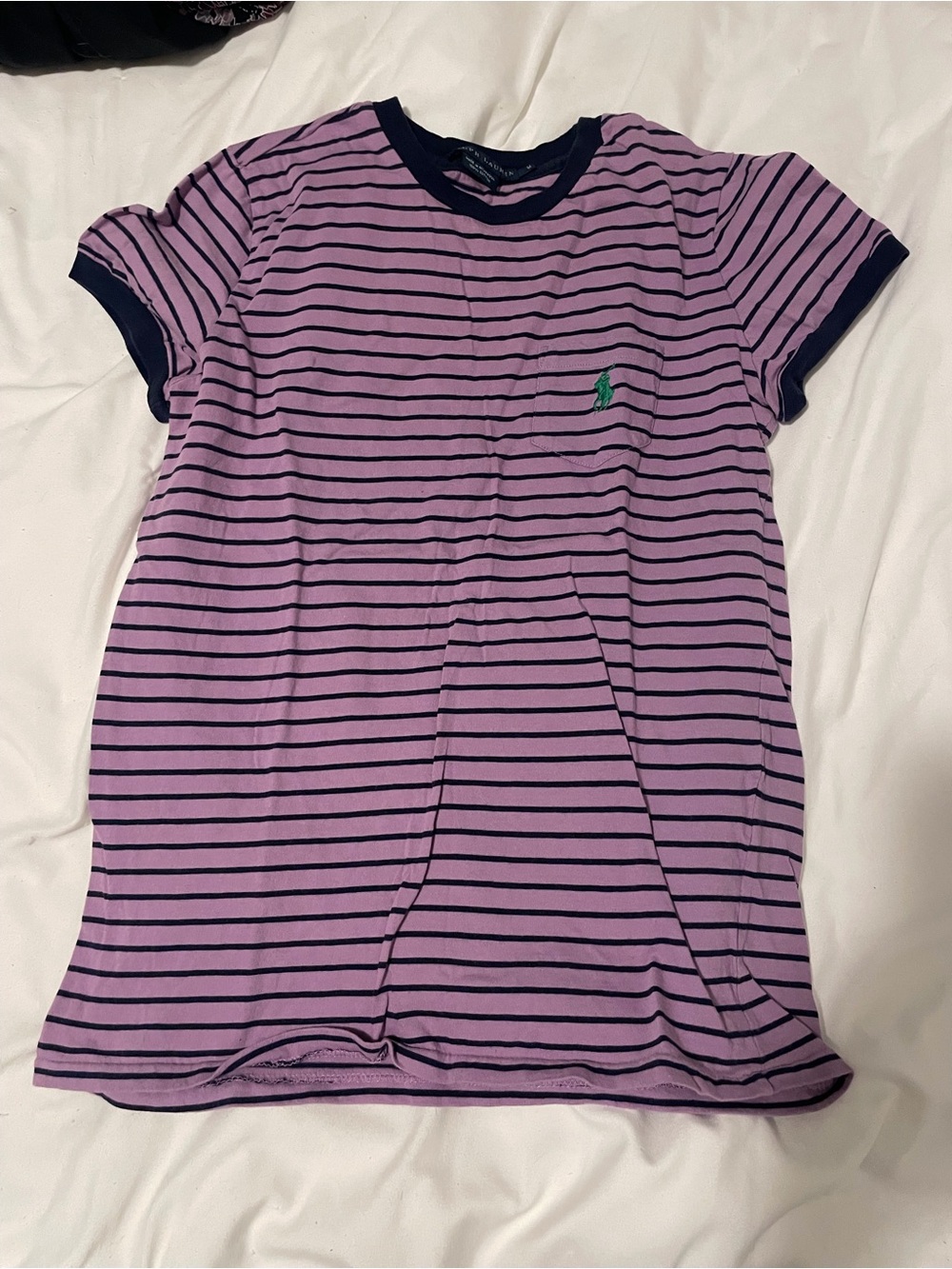 Vintage Ralph Lauren Lavender and Navy Striped Tee